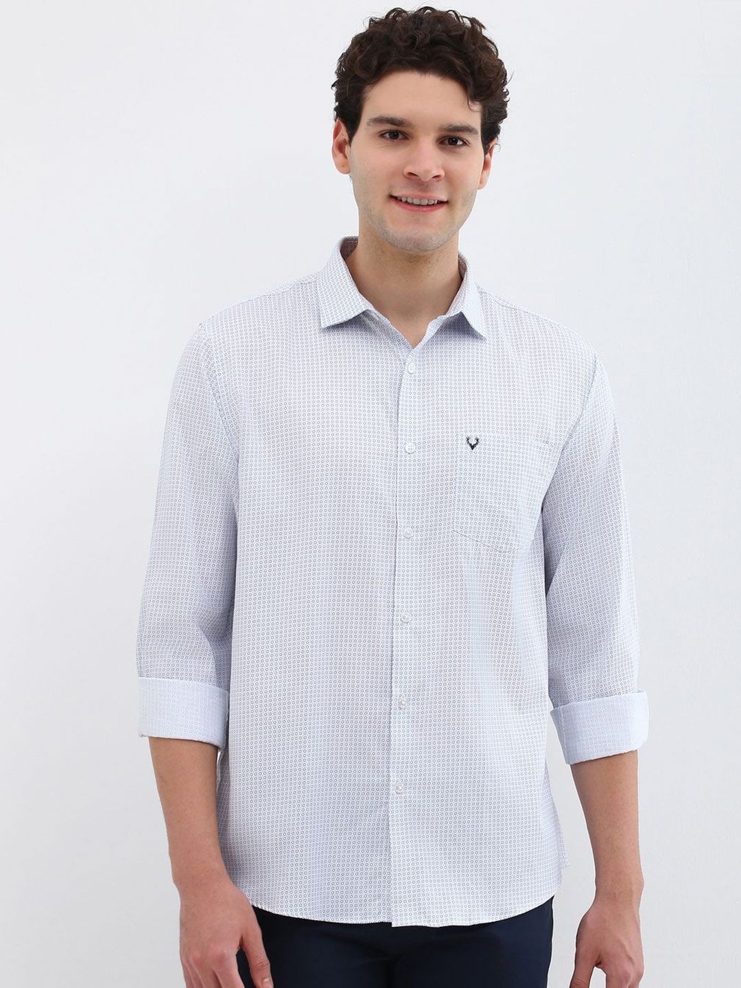 Allen Solly Men Spread Collar Geometric Printed Cotton Slim Fit Casual Shirt-image-26