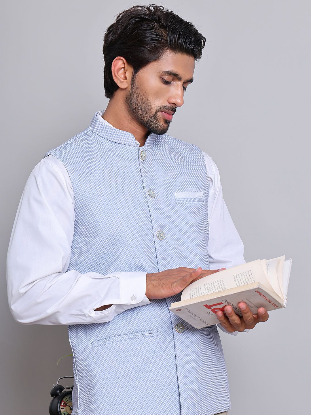 Jompers Men Woven Design Nehru Jacket-image-49