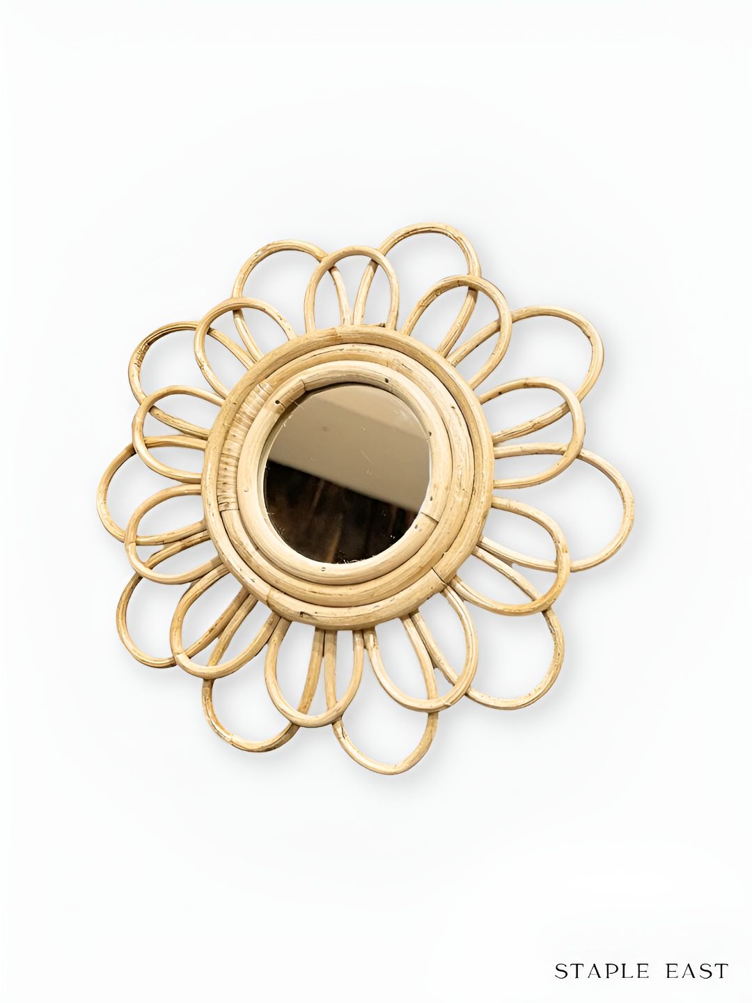 STAPLE EAST Brown Daisy Rattan Mirror-picture-37