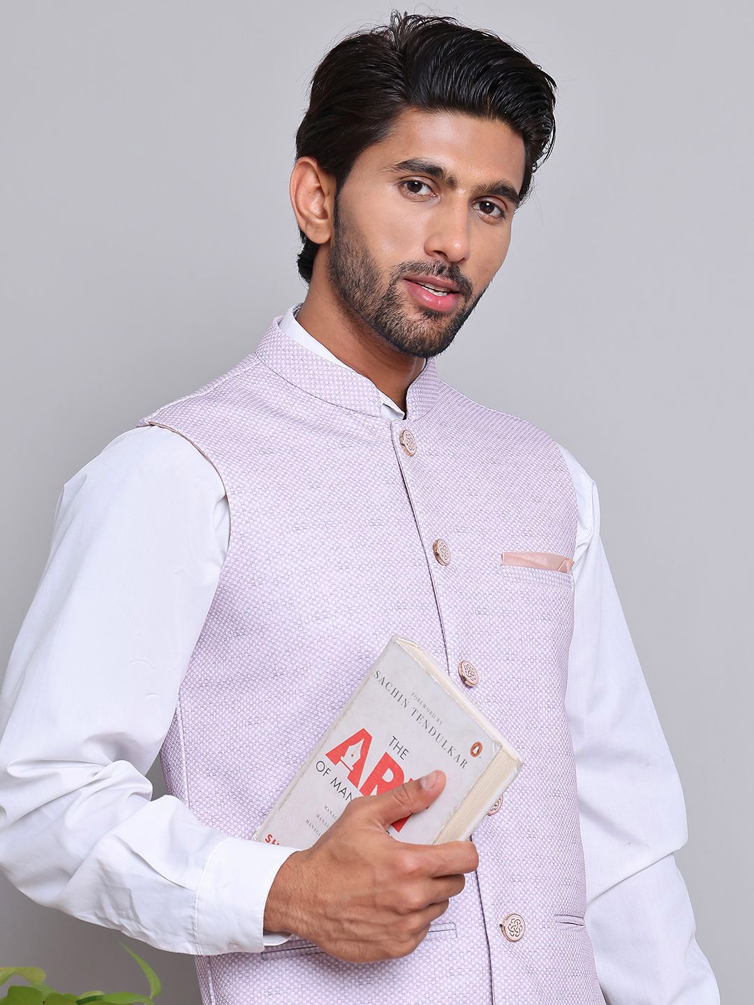 Jompers Men Woven Design Nehru Jacket-image-48