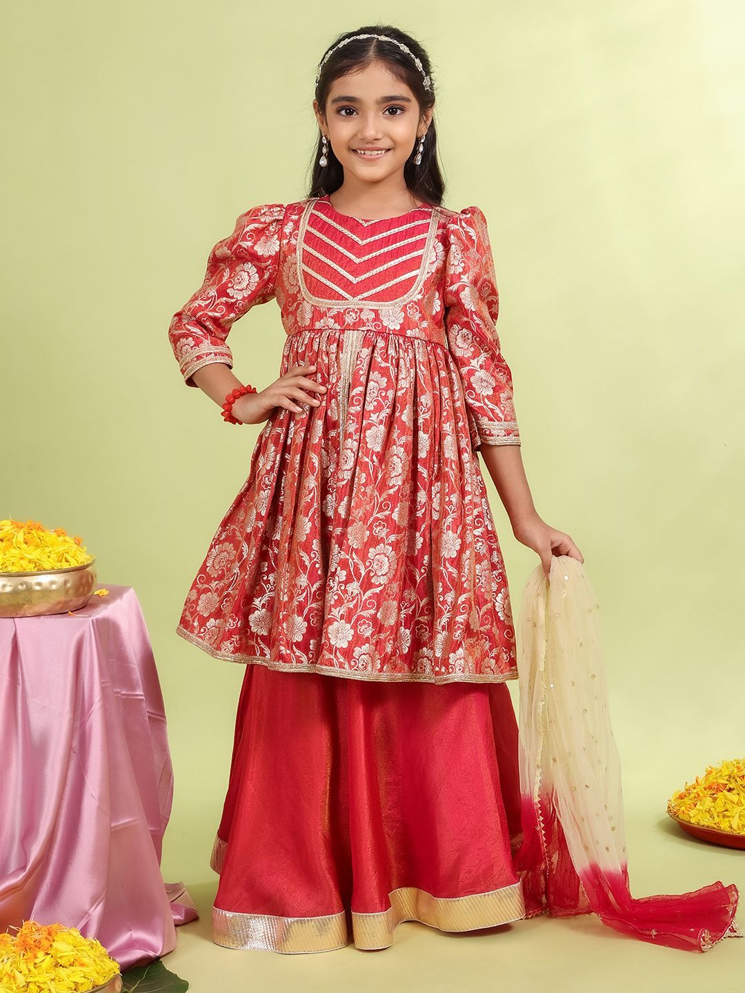 MASTARANG Girls Printed Ready to Wear Lehenga & Blouse With Dupatta-image-21
