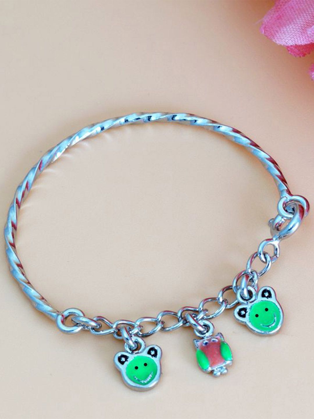 Tuanz Silver Jewelry Kids Pack of 2 Rhodium-Plated Bangle-Style Bracelet-image-9