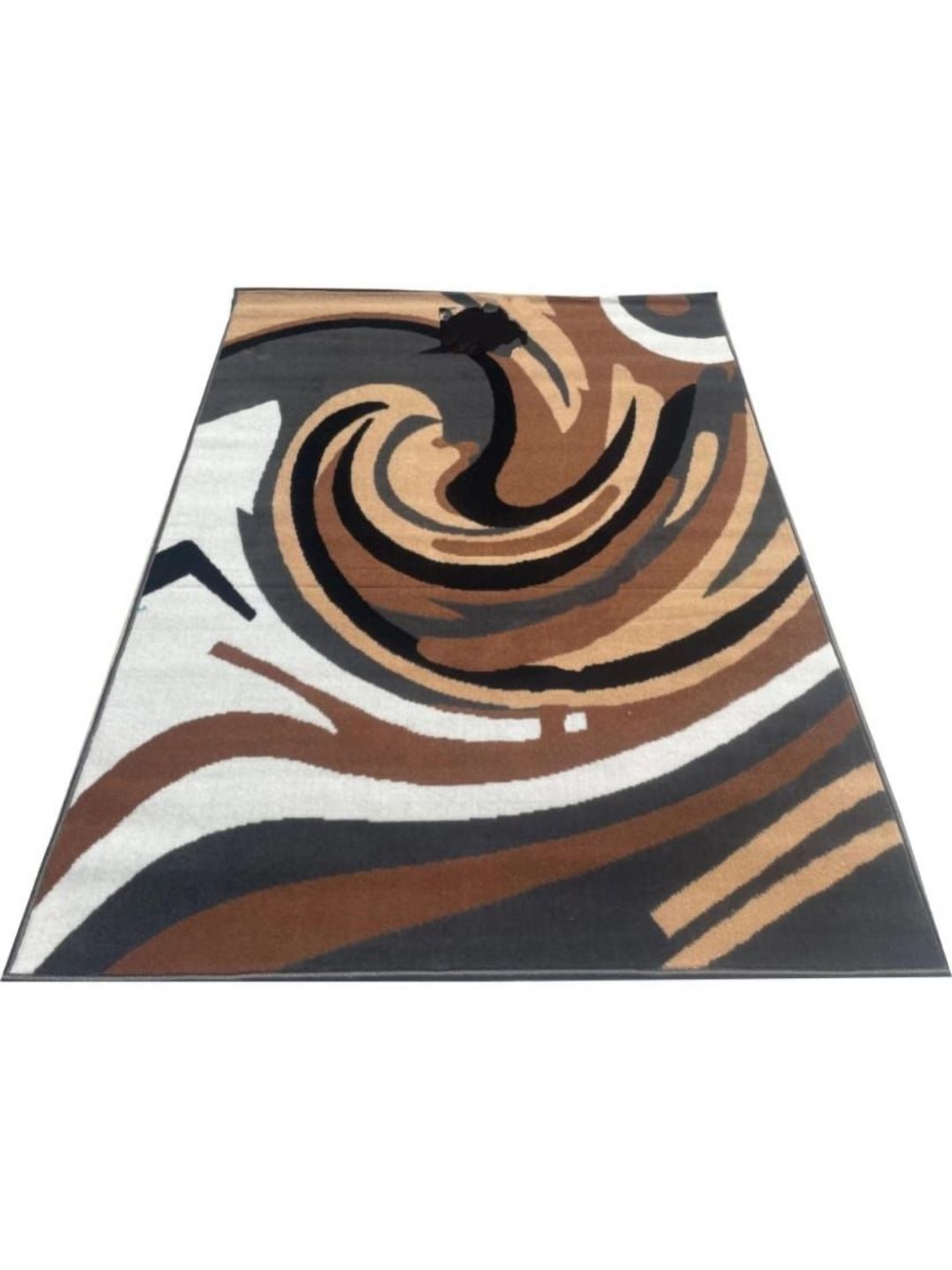 Samjeeda Handloom carpets Black & Brown Geometric Anti-Skid Carpet-picture-18