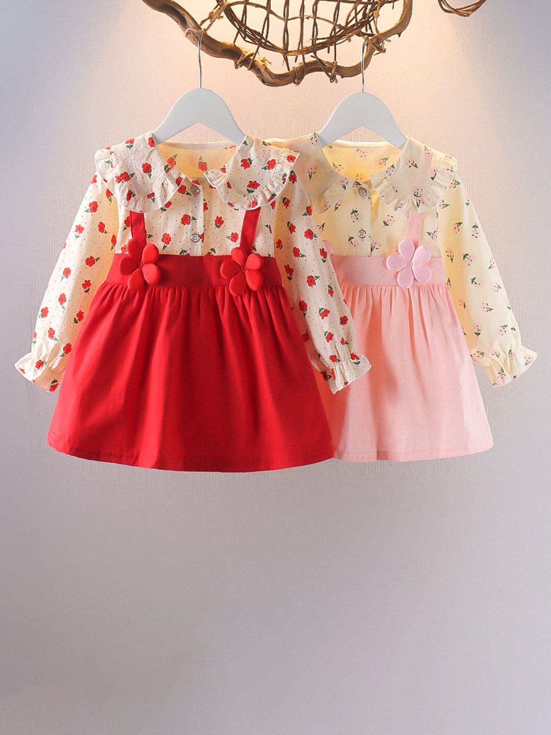 YK Girls Pack of 2 Floral PrintedPinaforeDress-picture-51