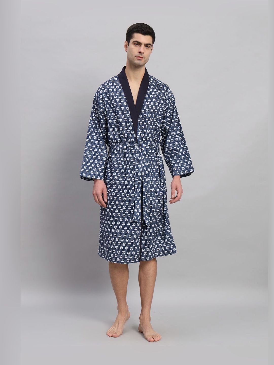 HANDICRAFT PALACE Printed Pure Cotton Bath Robe-picture-19
