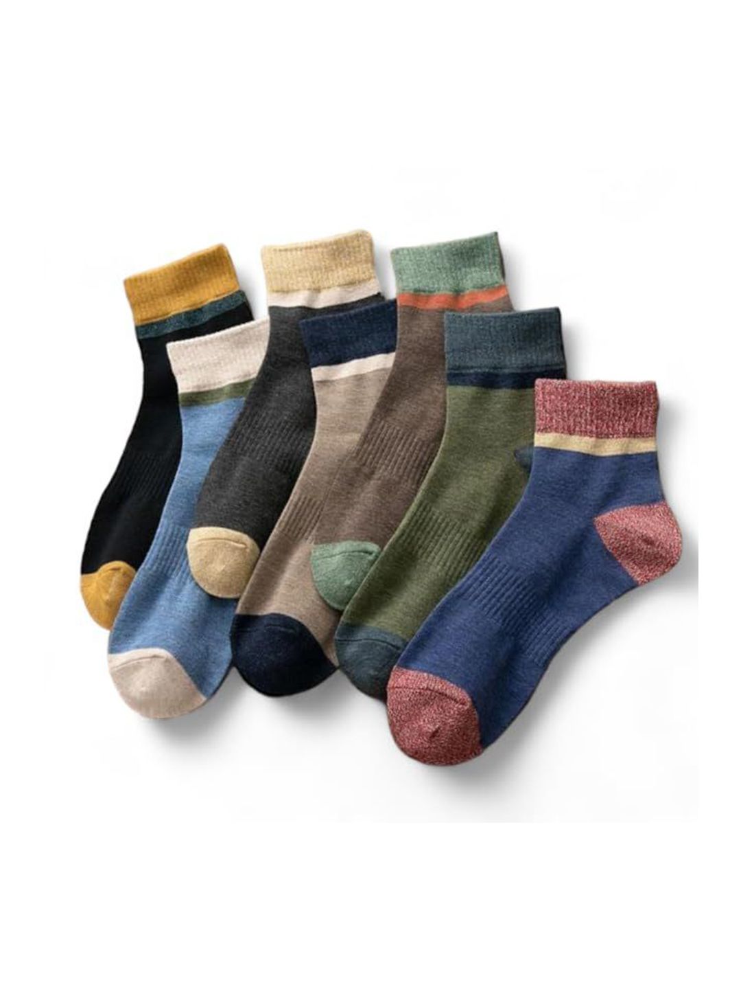 Sockscarving Unisex Pack Of 7Cotton Ankle-Length Socks-picture-7