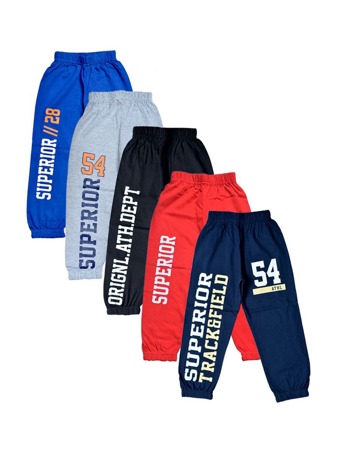 FAZZA Boys Pack Of 5 Printed Pure Cotton Jogger