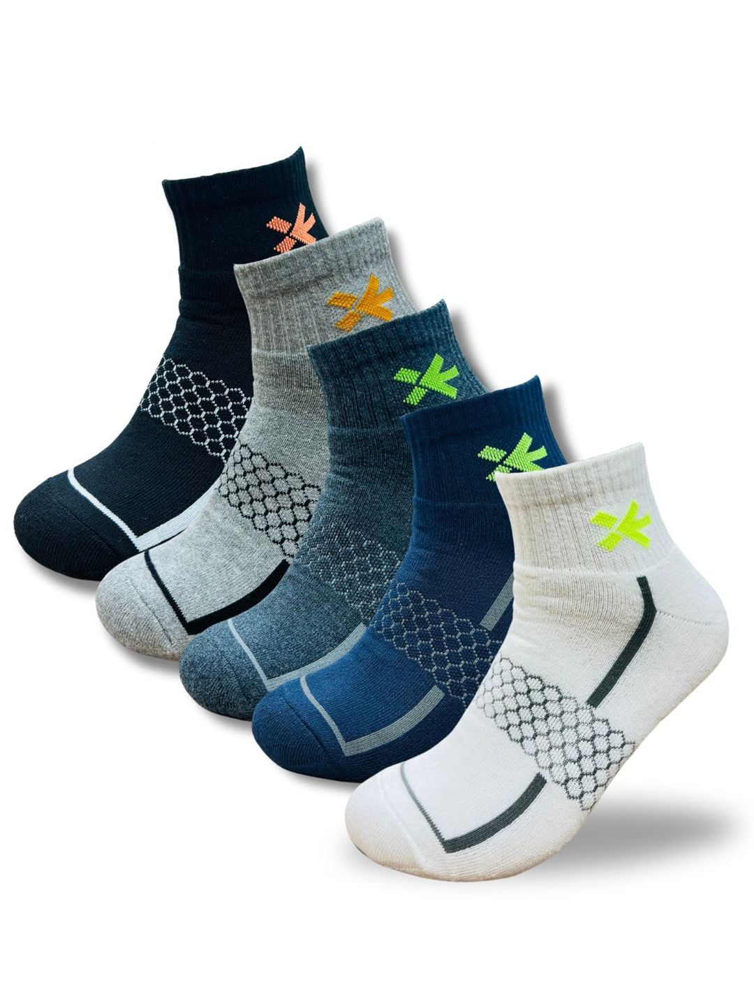 wrogn WROGNUnisex Pack Of 5 Assorted Ankle-Length Cotton Socks-picture-31