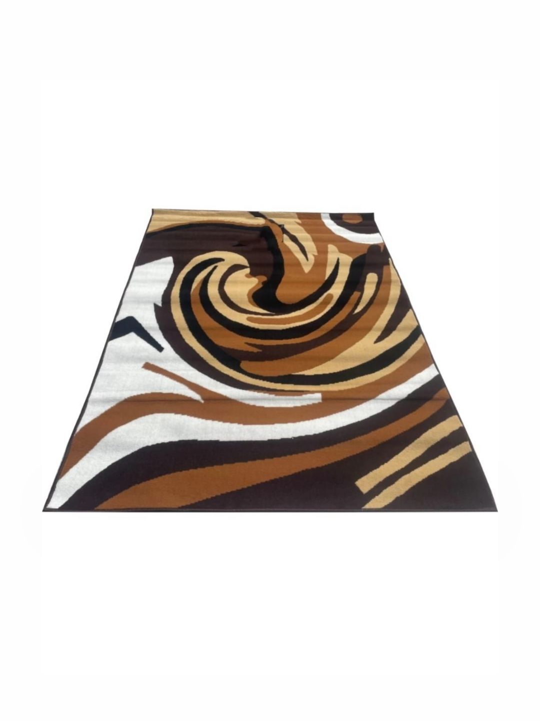 Samjeeda Handloom carpets Black & Brown Geometric Anti-Skid Carpet-picture-22