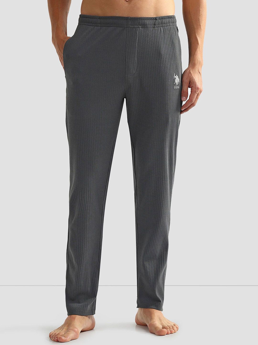U.S. Polo Assn. Men Striped Pure Cotton OELP4 Lounge Pants-picture-46
