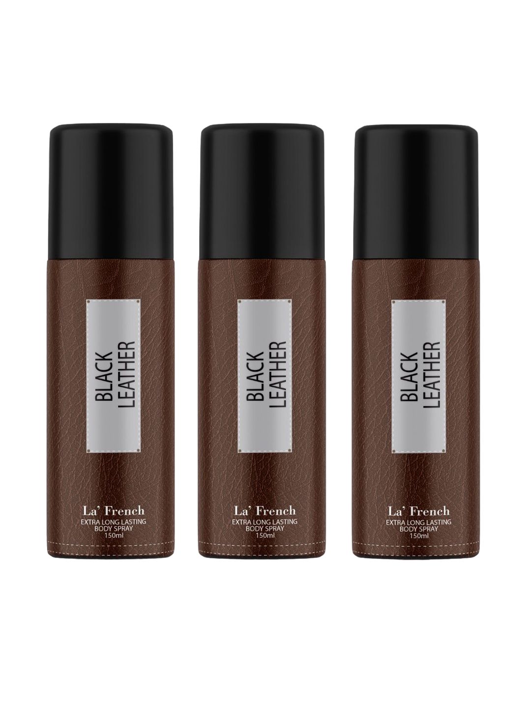La French Men Set Of 3 Black Leather Deodorant Body Spray-150ml-picture-10