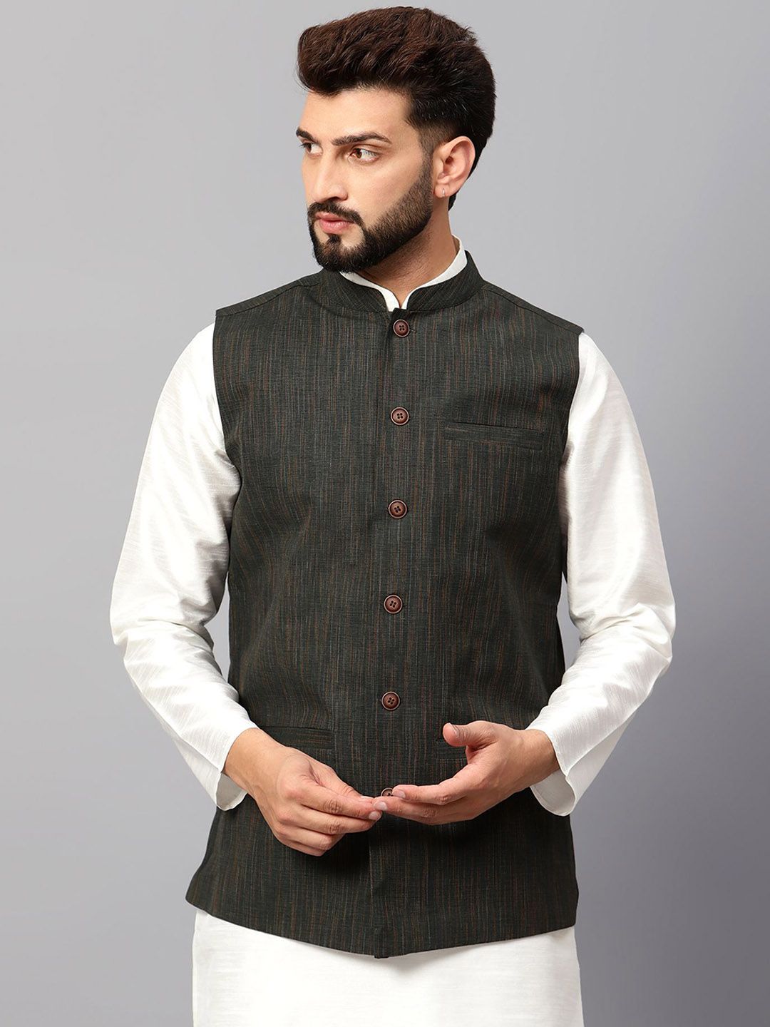 Latest Chikan Garments Self Design Nehru Jackets-picture-10