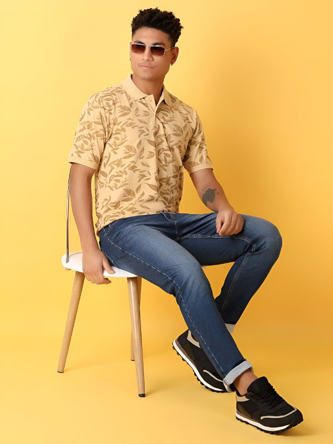 Buy V Mart Men Tropical Printed Polo Collar T Shirt - Tshirts for Men ...