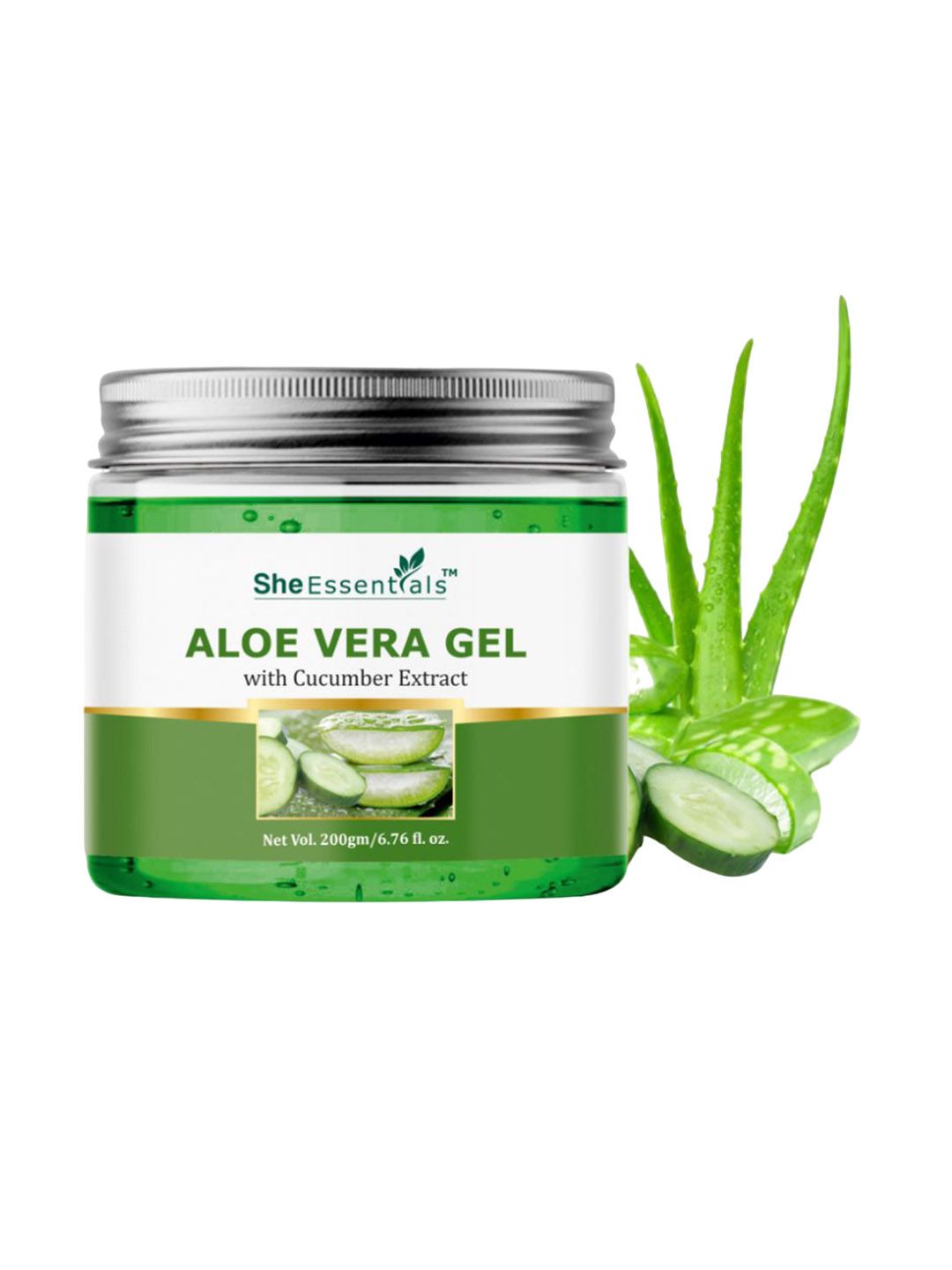 She Essentials Aloe Vera Gel With Cucumber Extract - 200g-picture-14