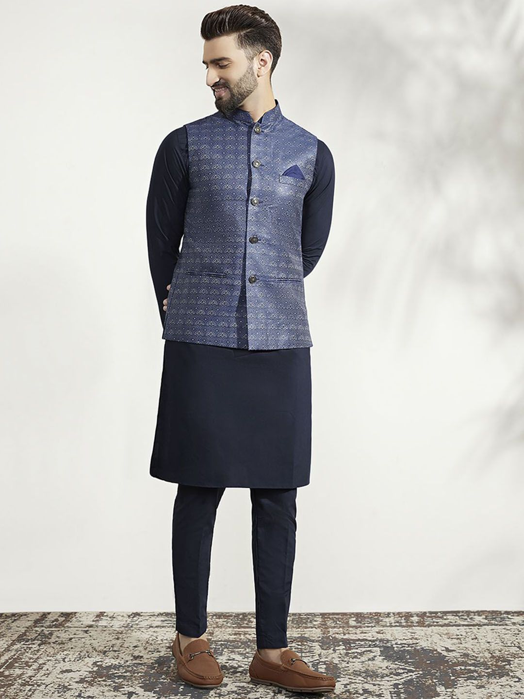 KISAH Woven-Design Nehru Jacket-picture-39