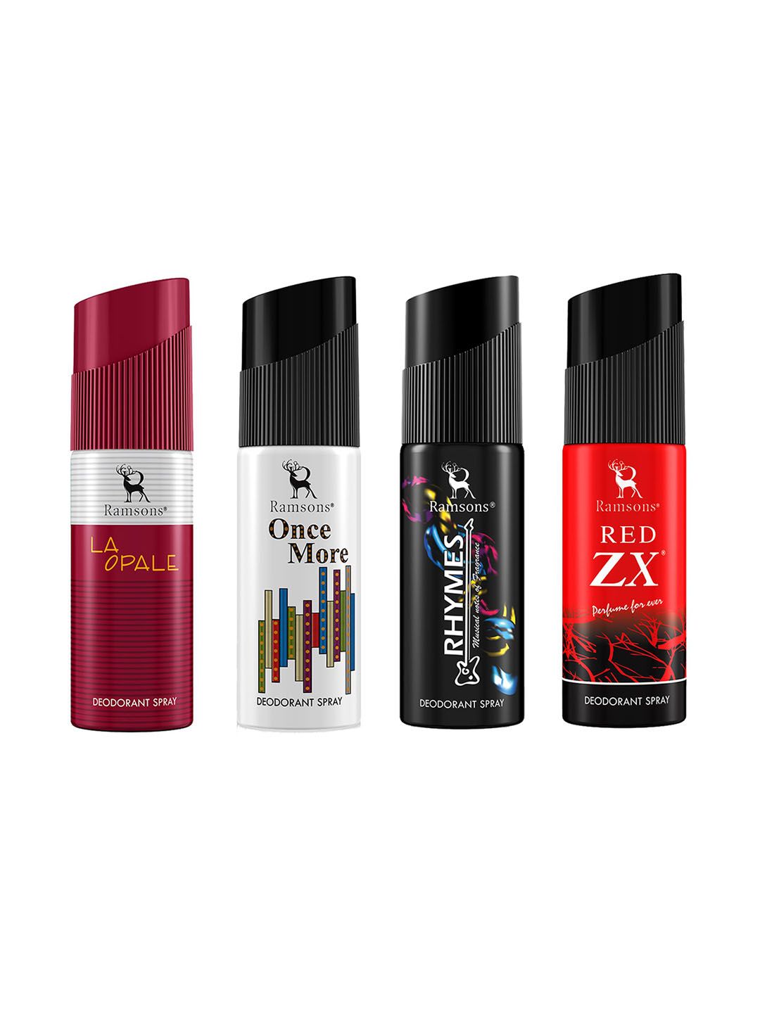 Ramsons Set of 4 Deodorant Body Spray 40 ml each - Red XZ, La Opale, Once More & Rhymes-image-8