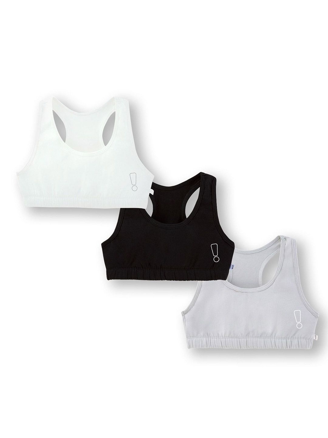 You Got Plan B Cotton Elastane Pack of 3 Girl Basic Sports Full Coverage Bra