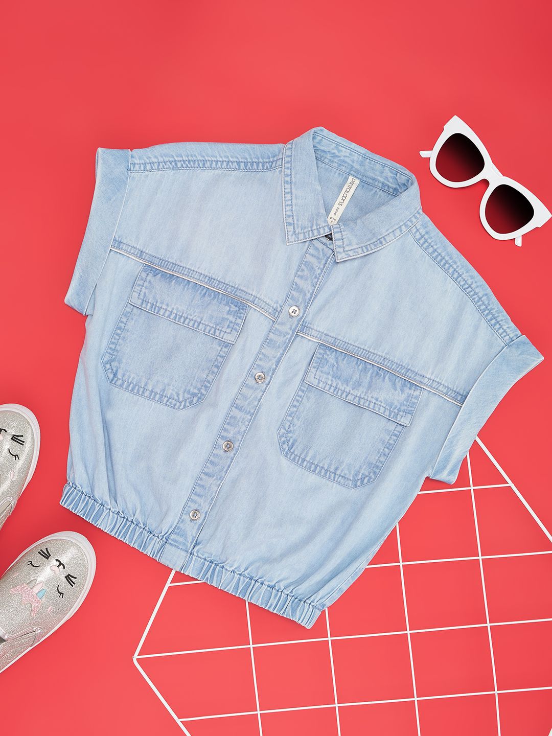 Pantaloons Junior Off-Shoulder Extended Sleeves Cotton Top-picture-34