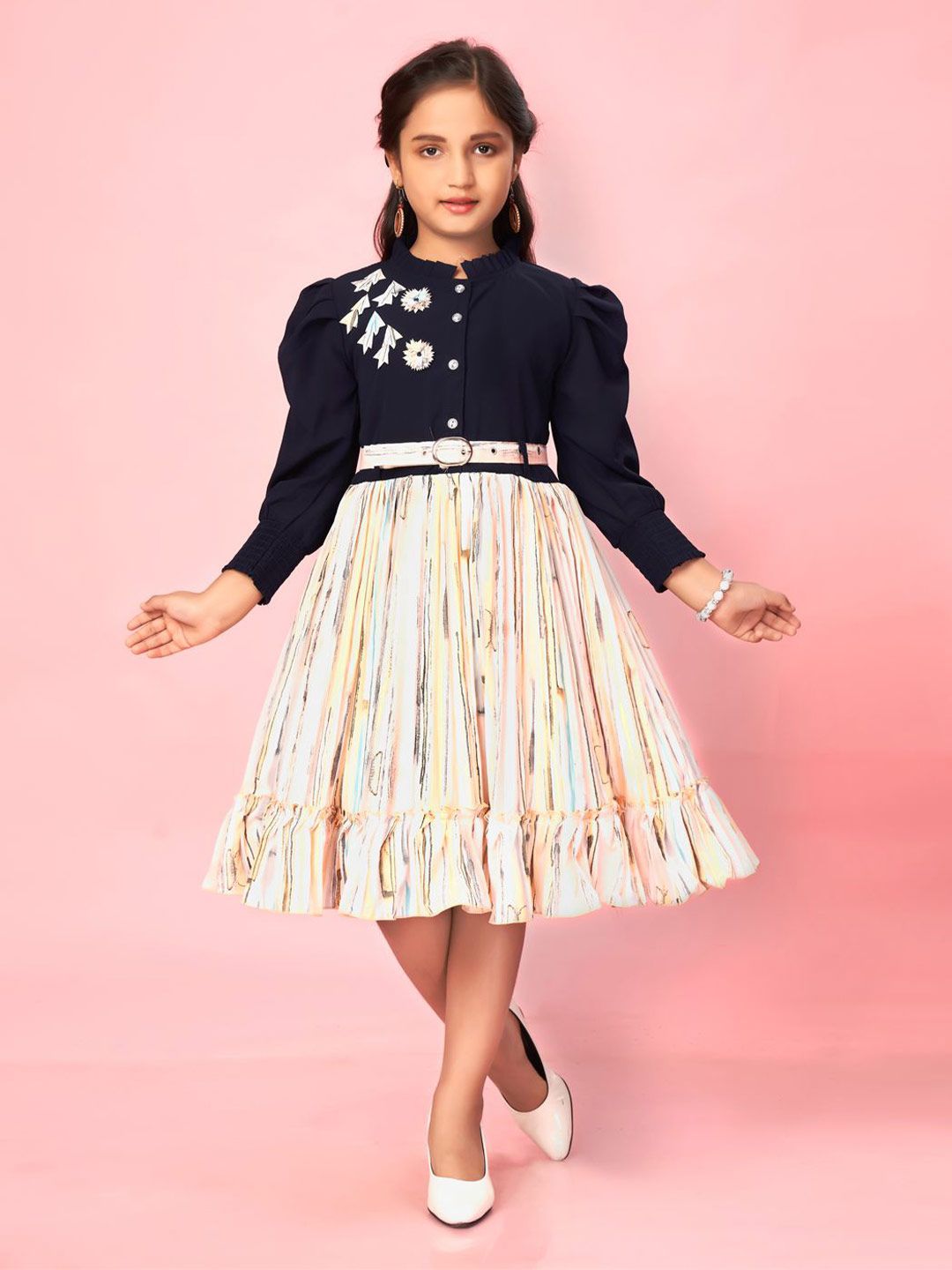 BAESD Floral Print Georgette Fit & Flare Dress-picture-17