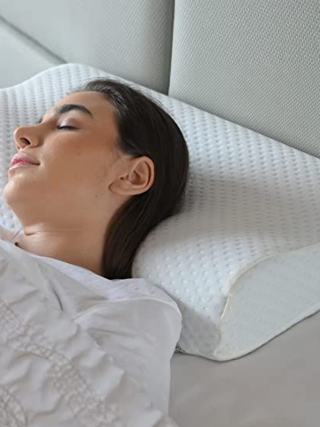 Aetrius White Memory Foam Filled Cotton Ultra Soft Therapedic Pillow-picture-41