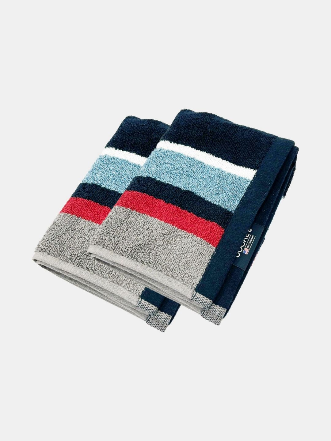 Jockey Navy Blue & Red 2 Pieces 500 GSM Colorblocked Hand Towels