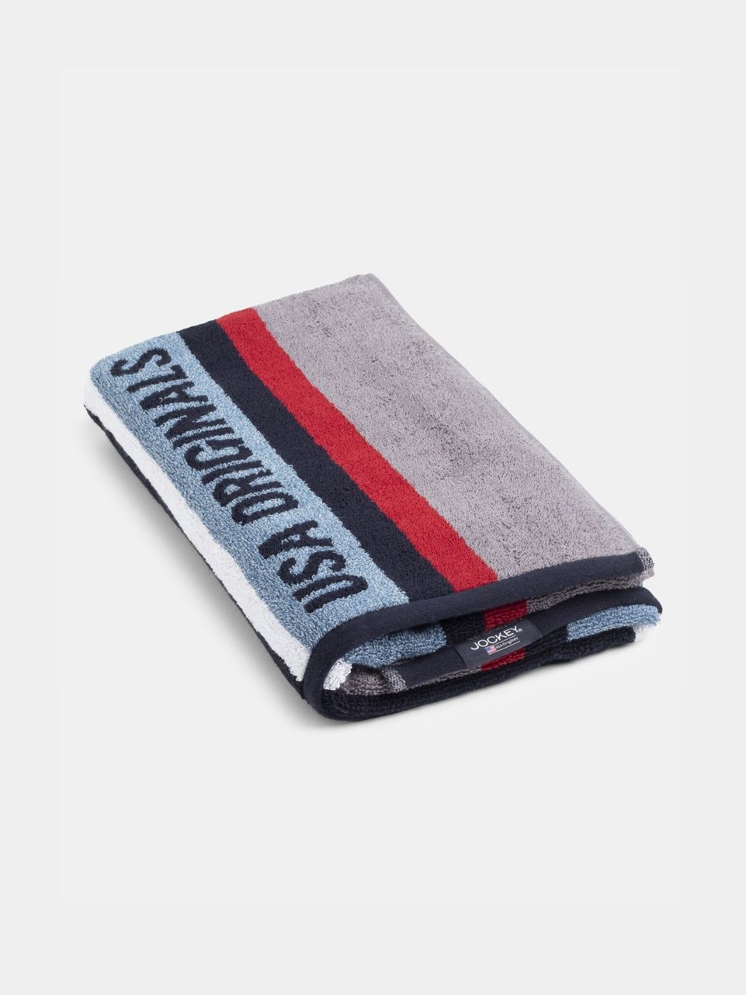 Jockey Navy Blue & Red 1 Striped Terry Cotton 550 GSM Bath Towel-image-33