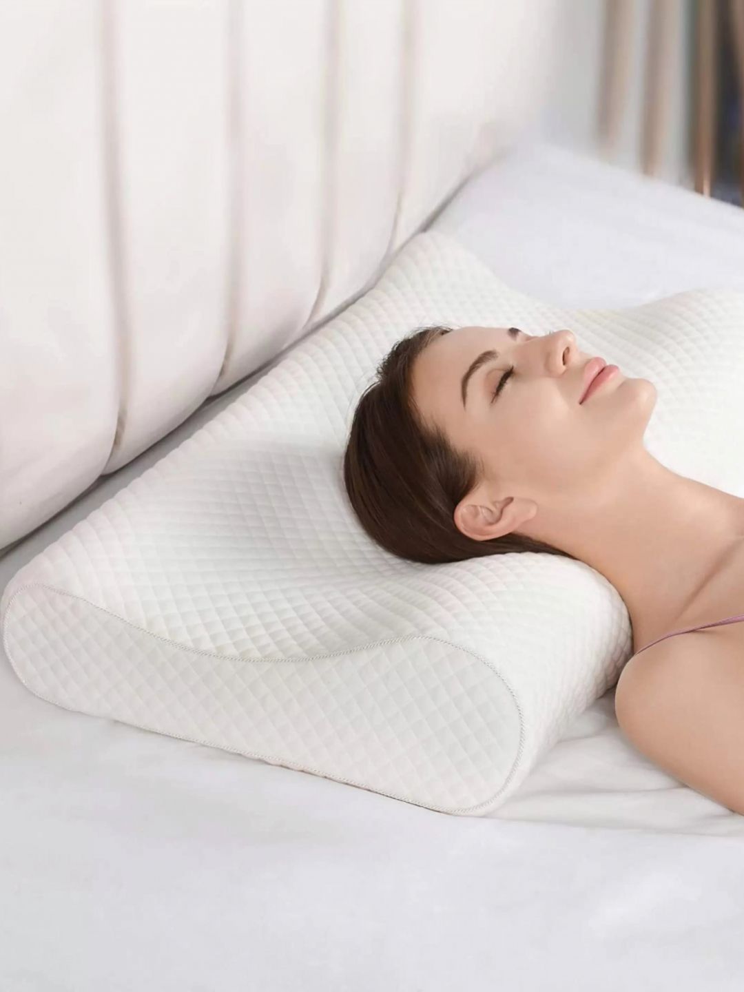 Aetrius White Memory Foam Filled Cotton Ultra Soft Therapedic Pillow-picture-42