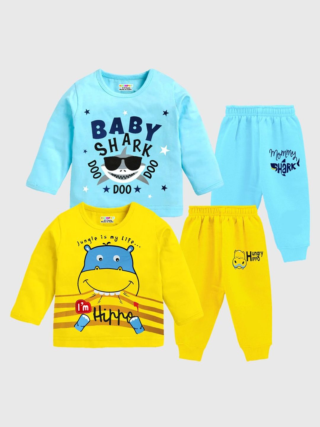 KUCHIPOO Boys Printed T-shirt with Pyjamas-picture-35