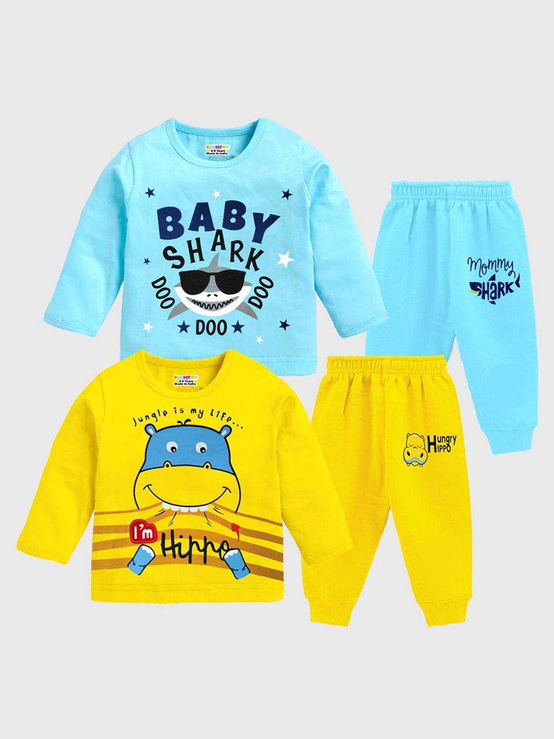 KUCHIPOO Boys Printed T-shirt with Pyjamas-picture-36