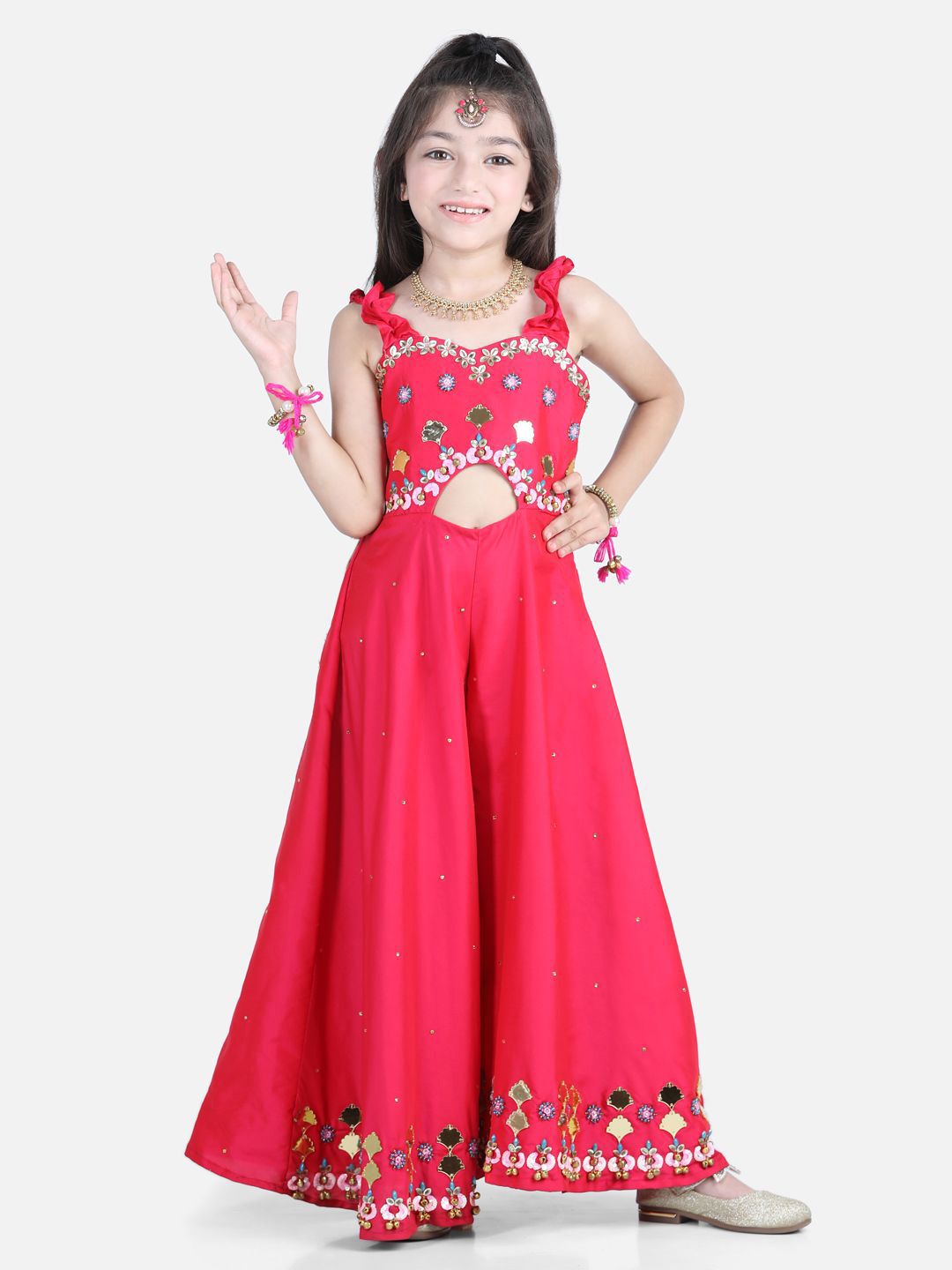 THE LITTLE CELEBS Girls Embellished Basic Jumpsuit-picture-38