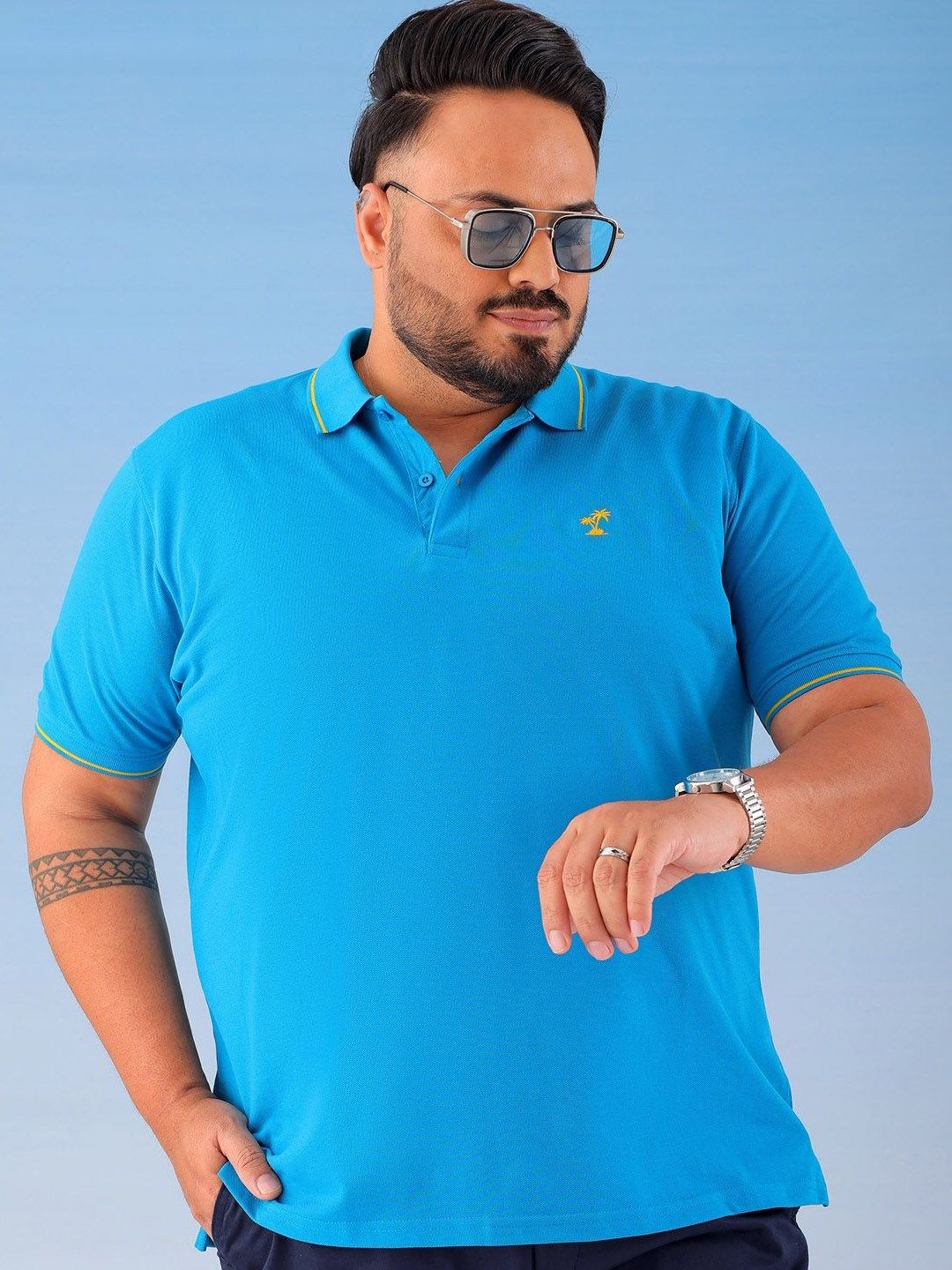 hardsoda by the indian garage co HARDSODA Men Polo Collar Applique T-shirt-picture-24