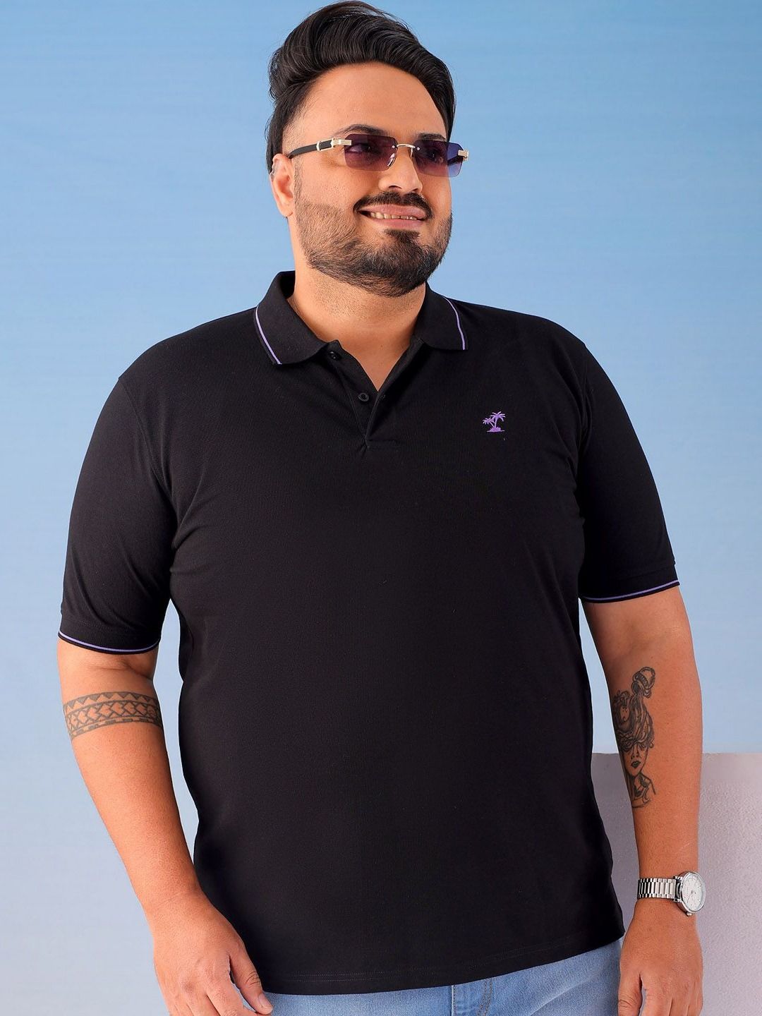 hardsoda by the indian garage co HARDSODA Men Polo Collar Applique T-shirt-picture-31