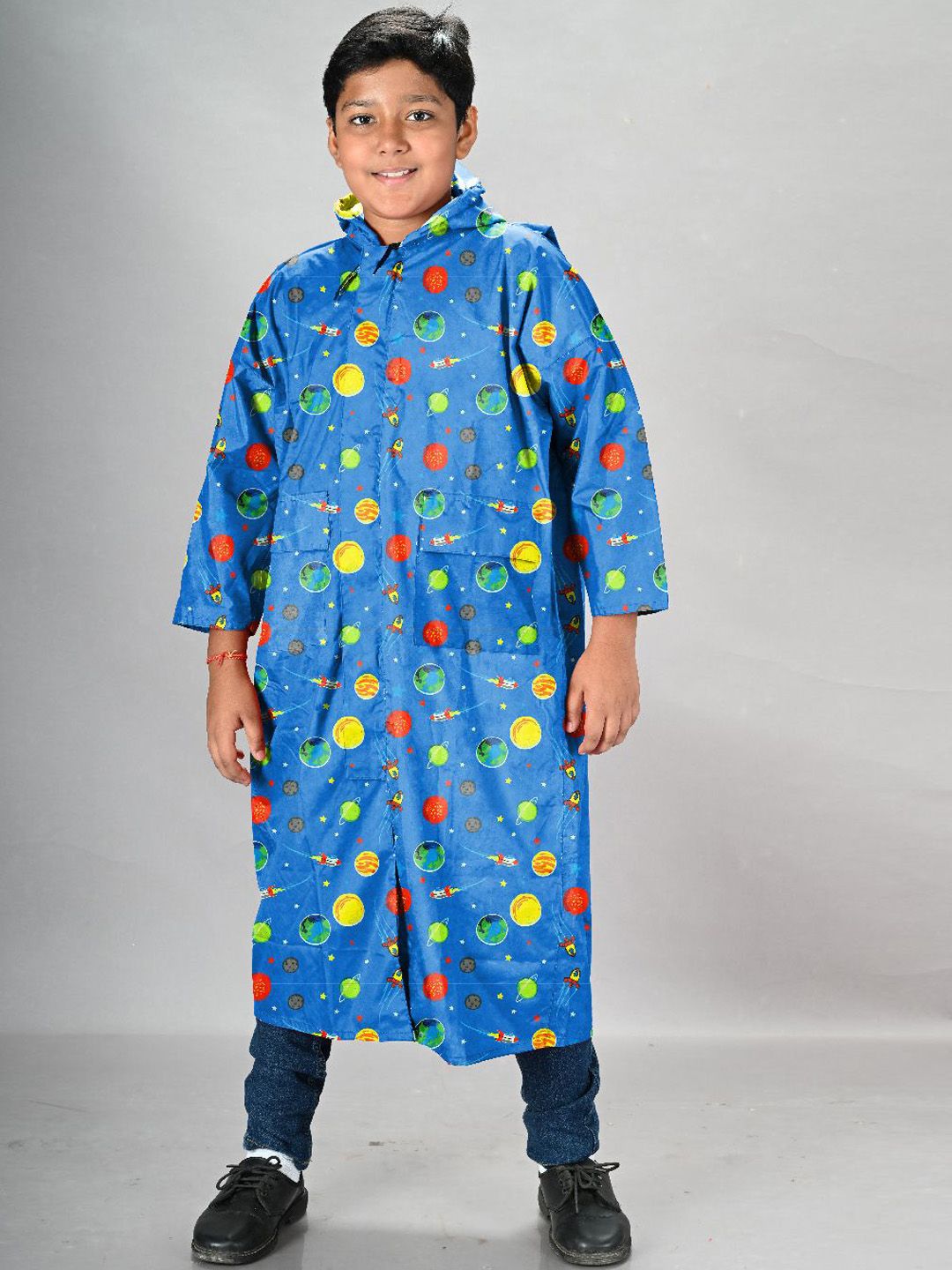 LUX VENUS Boys Printed Raincoat With School Bag Cover-picture-45