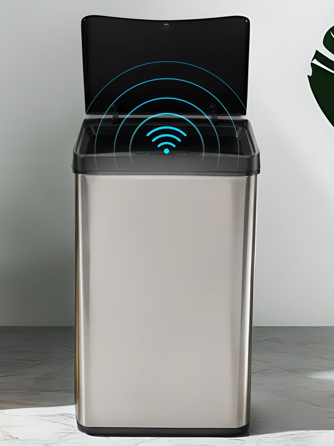 UMAI Black Stainless Steel Automatic Smart Sensor Dustbin 42 L