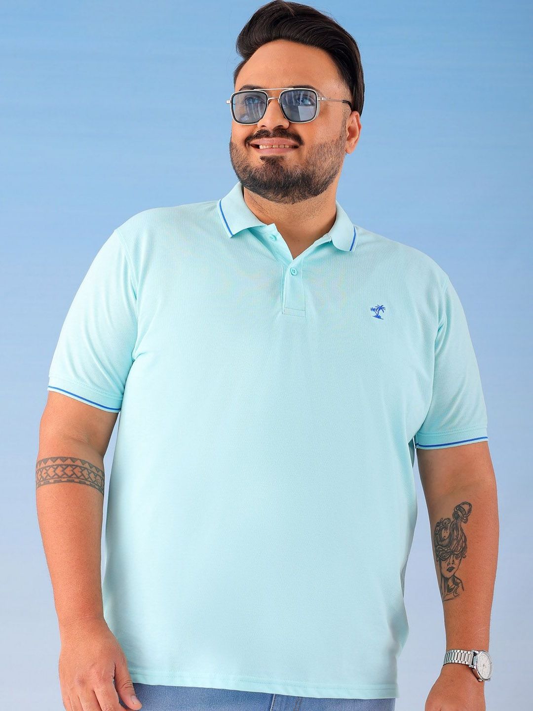 hardsoda by the indian garage co HARDSODA Men Polo Collar Applique T-shirt-picture-25