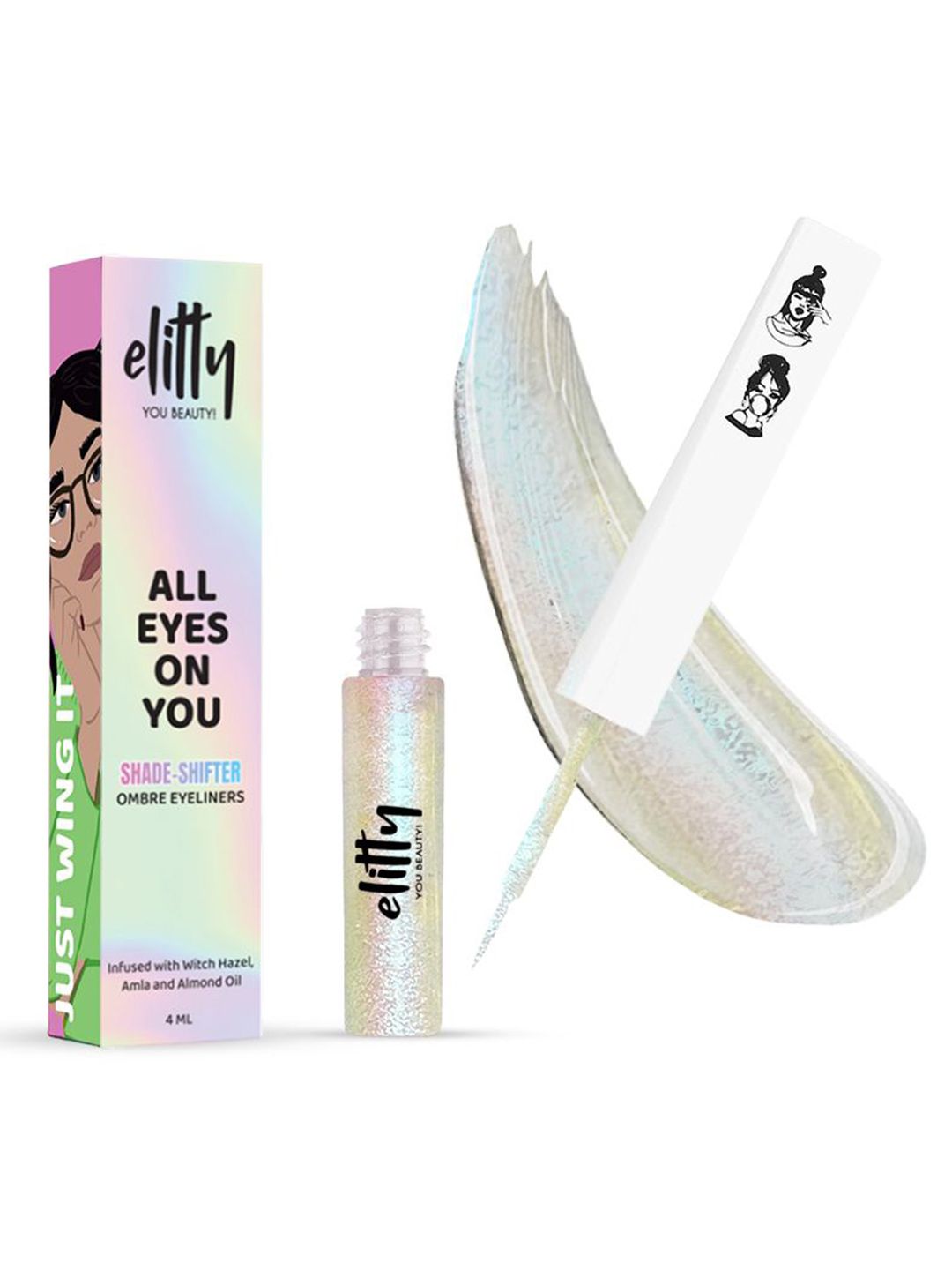 Elitty Ombre Holographic Pop Coloured Eyeliner-4ml-Fairycore (Silver- Blue)-picture-24
