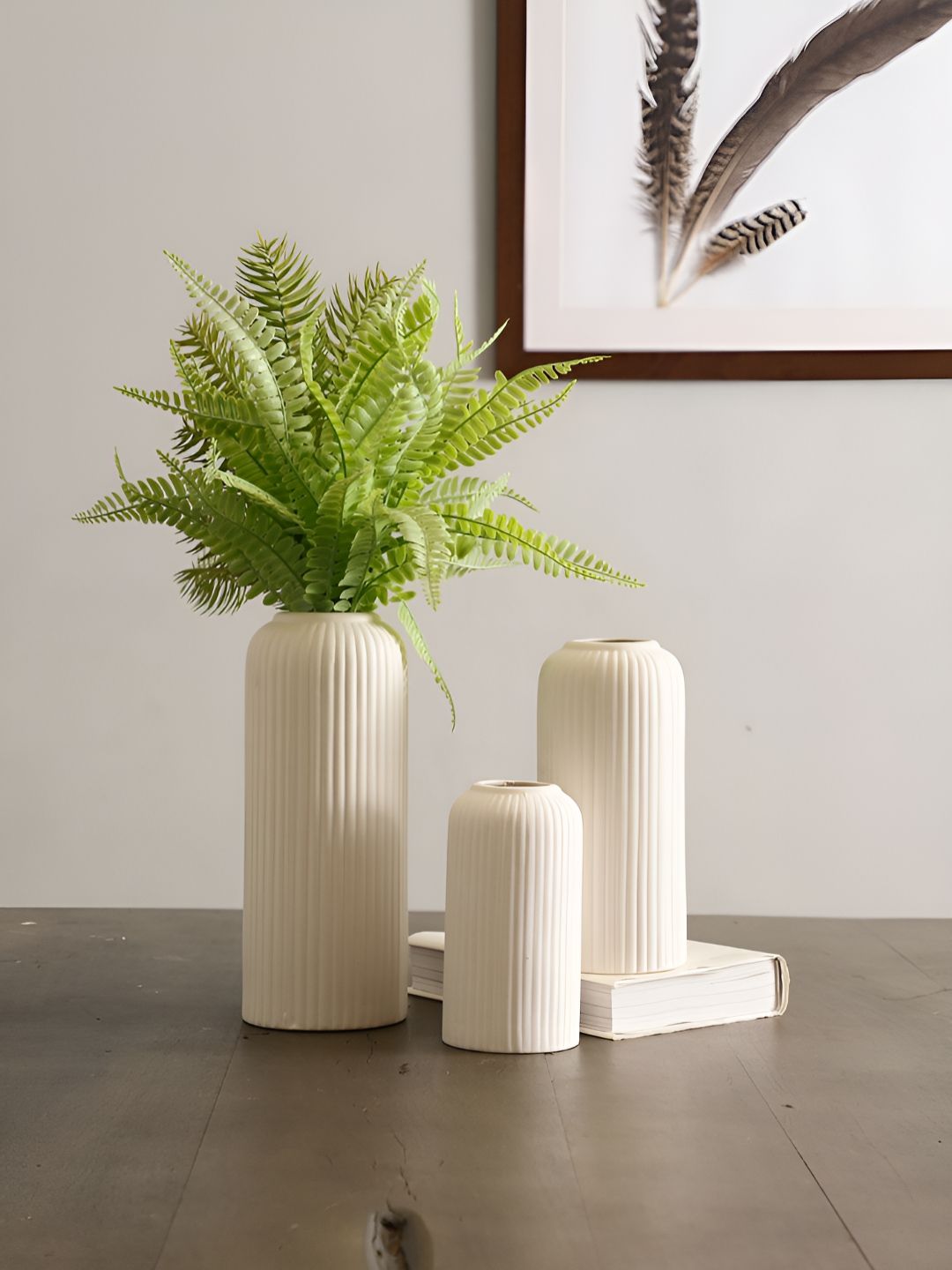 The Decor Mantra 3-Pcs White Ceramic Vase-picture-14