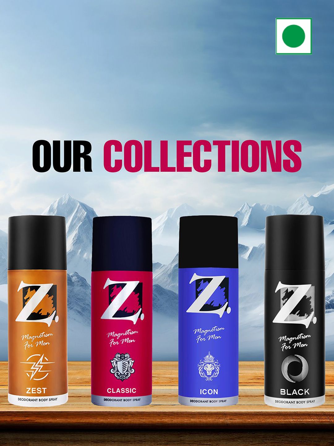 Z-MAGNETISM FOR MEN Icon Set Of 3 Long Lasting Deodorant Body Spray -150ml(100g) Each-image-22