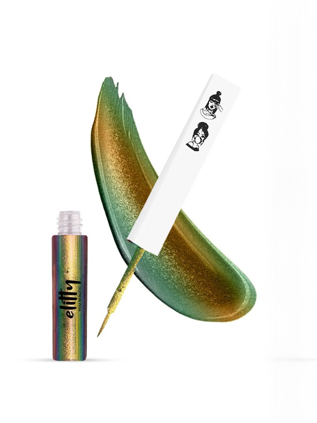 Elitty Ombre Holographic Pop Coloured Eyeliner-4ml- All The Rizz (Green -Brown)-image-32