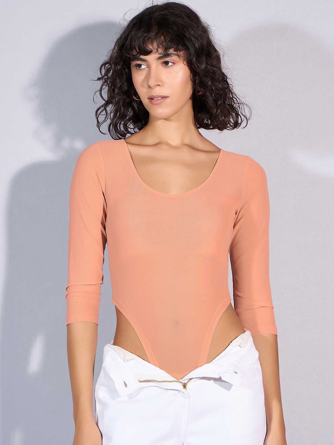 SASSAFRAS Self Design Round-Neck Bodysuit
