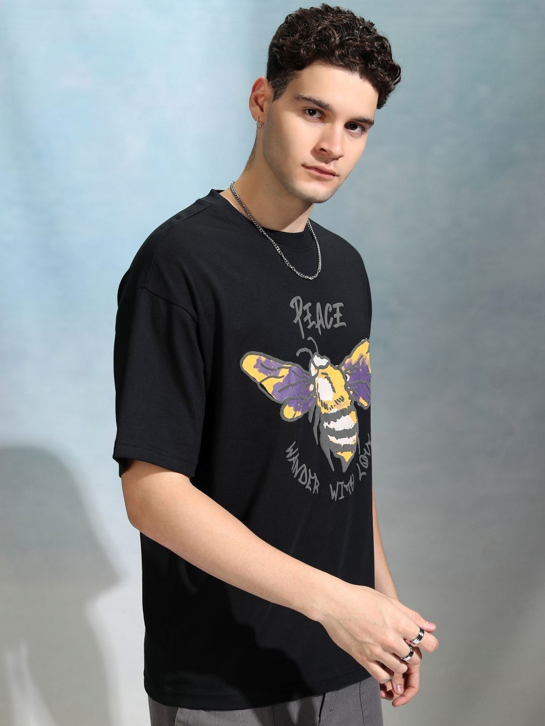 HIGHLANDER Men Graphic Printed Round Neck Cotton Oversized T-shirt-picture-39