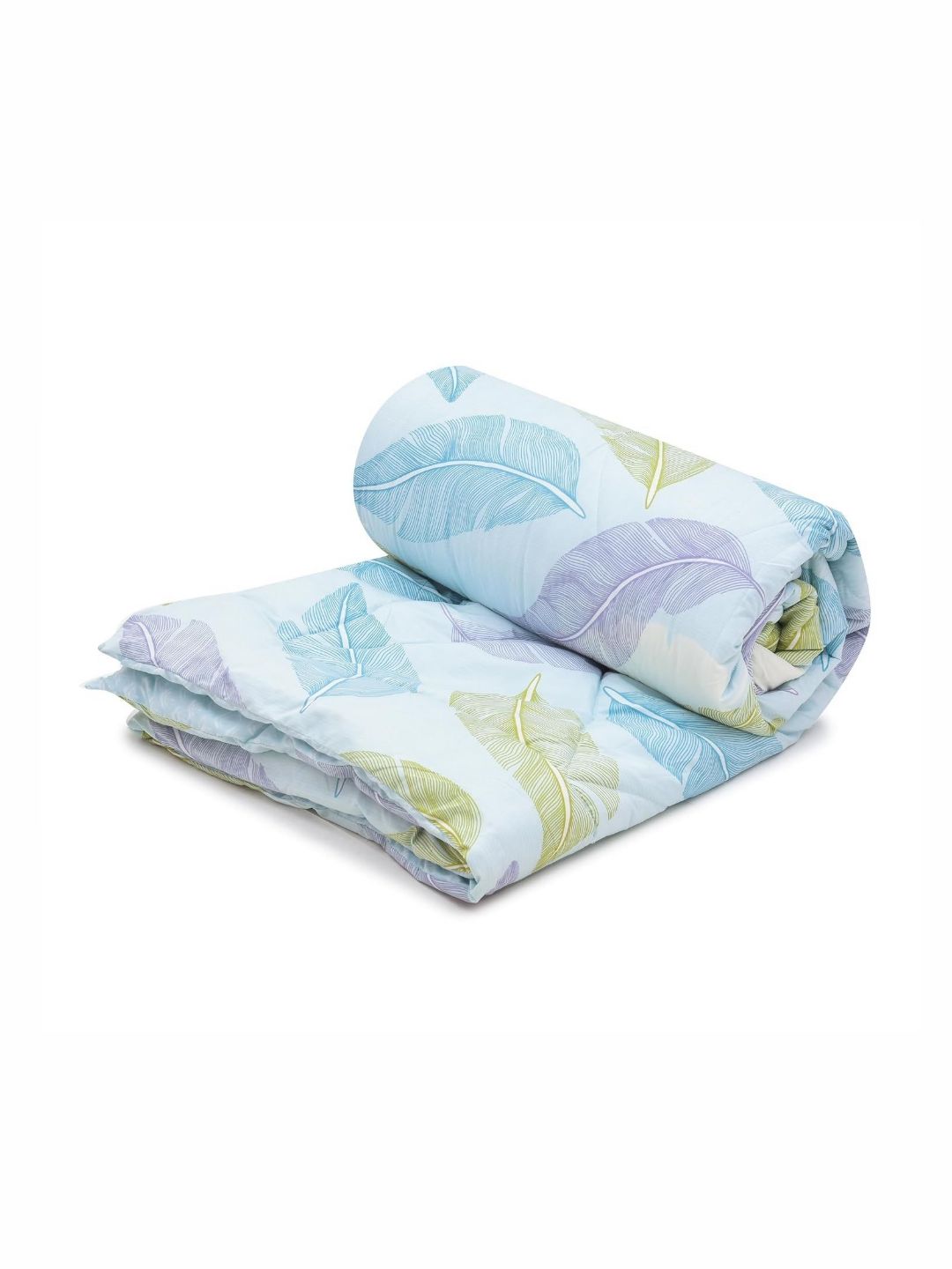 RRC Blue & Yellow Floral Printed Microfiber Mild Winter Reversible Double Bed Comforter-picture-31