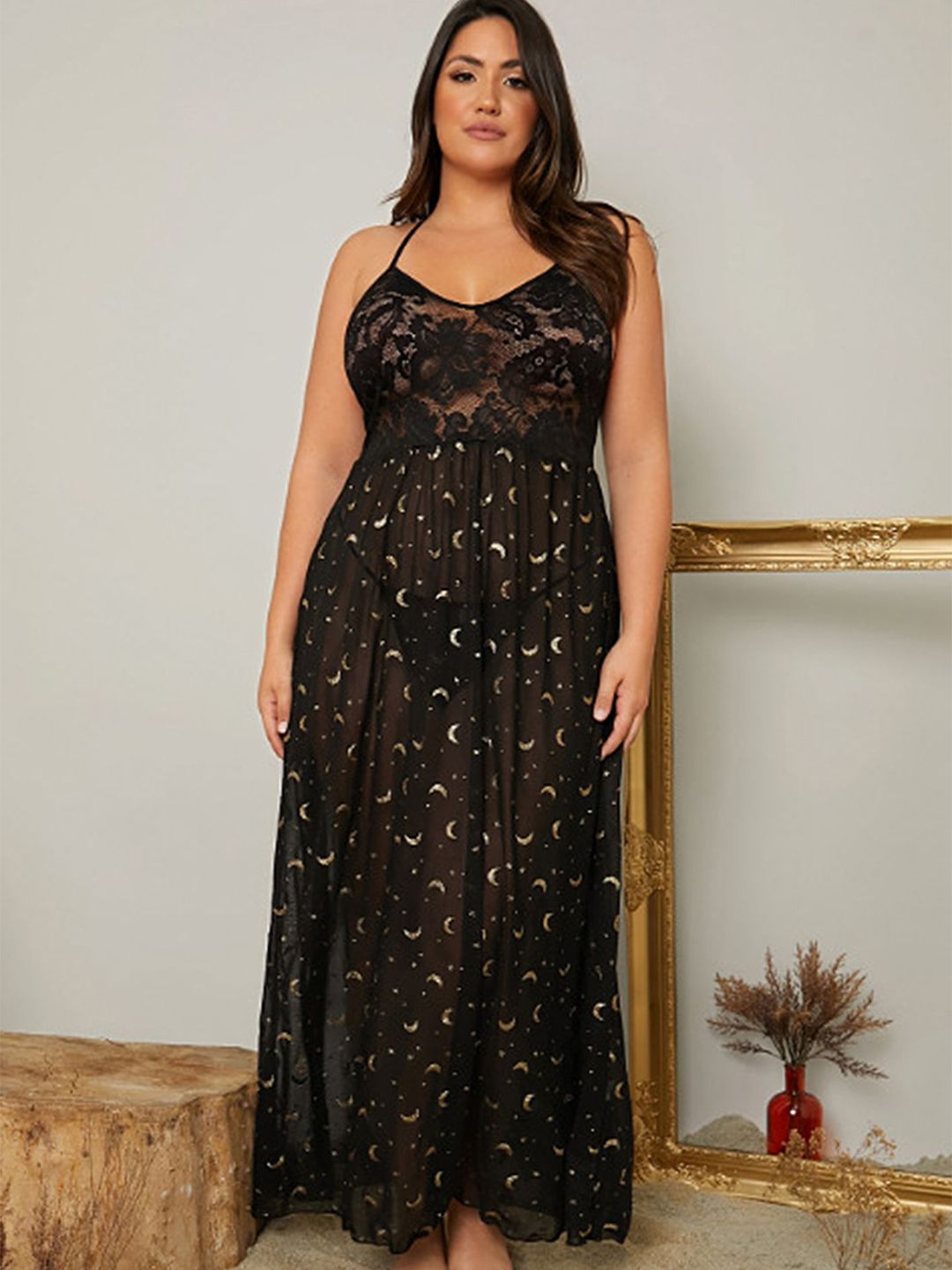 LULU & SKY Printed Baby Dolls With Thong Briefs-picture-18