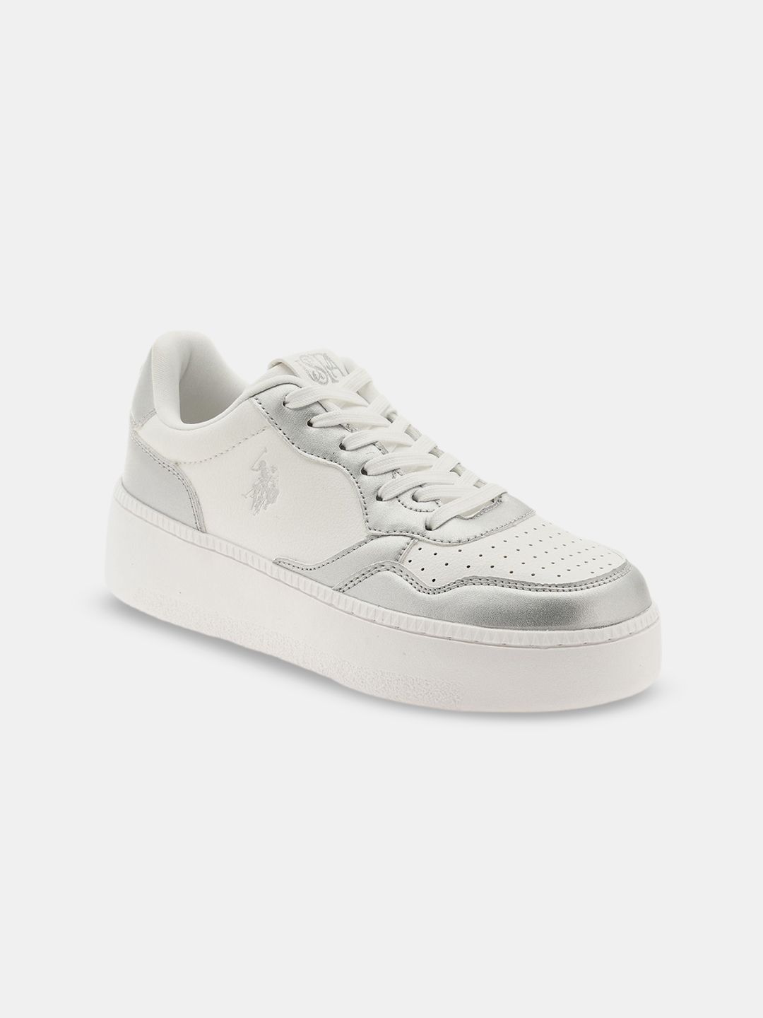 u.s. polo assn. women U.S. Polo Assn. Leontina Women PU Perforations Lace-Up Sneakers-picture-11