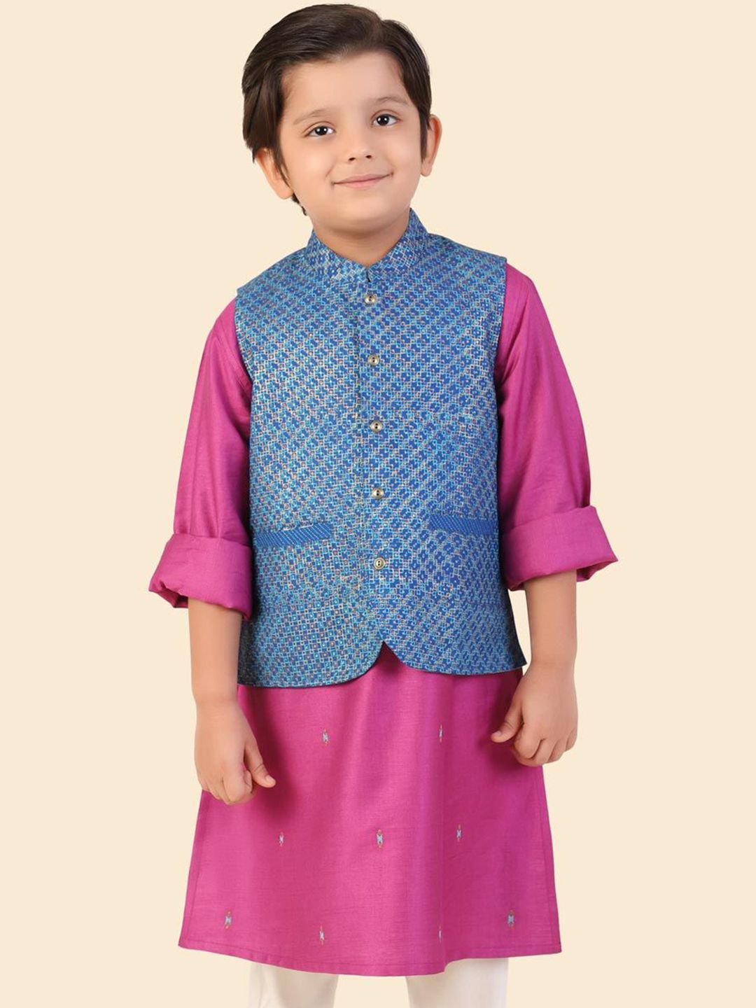 Fabindia Boys Hand Block Printed Nehru Jacket-picture-21