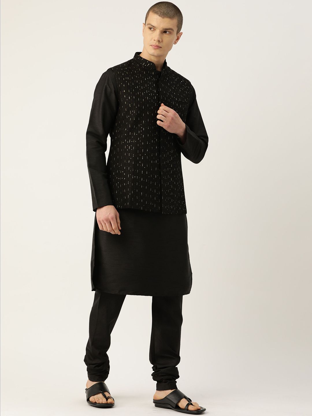 simaaya Sayisha Embellished Pure Cotton Satin Nehru Jackets-picture-43