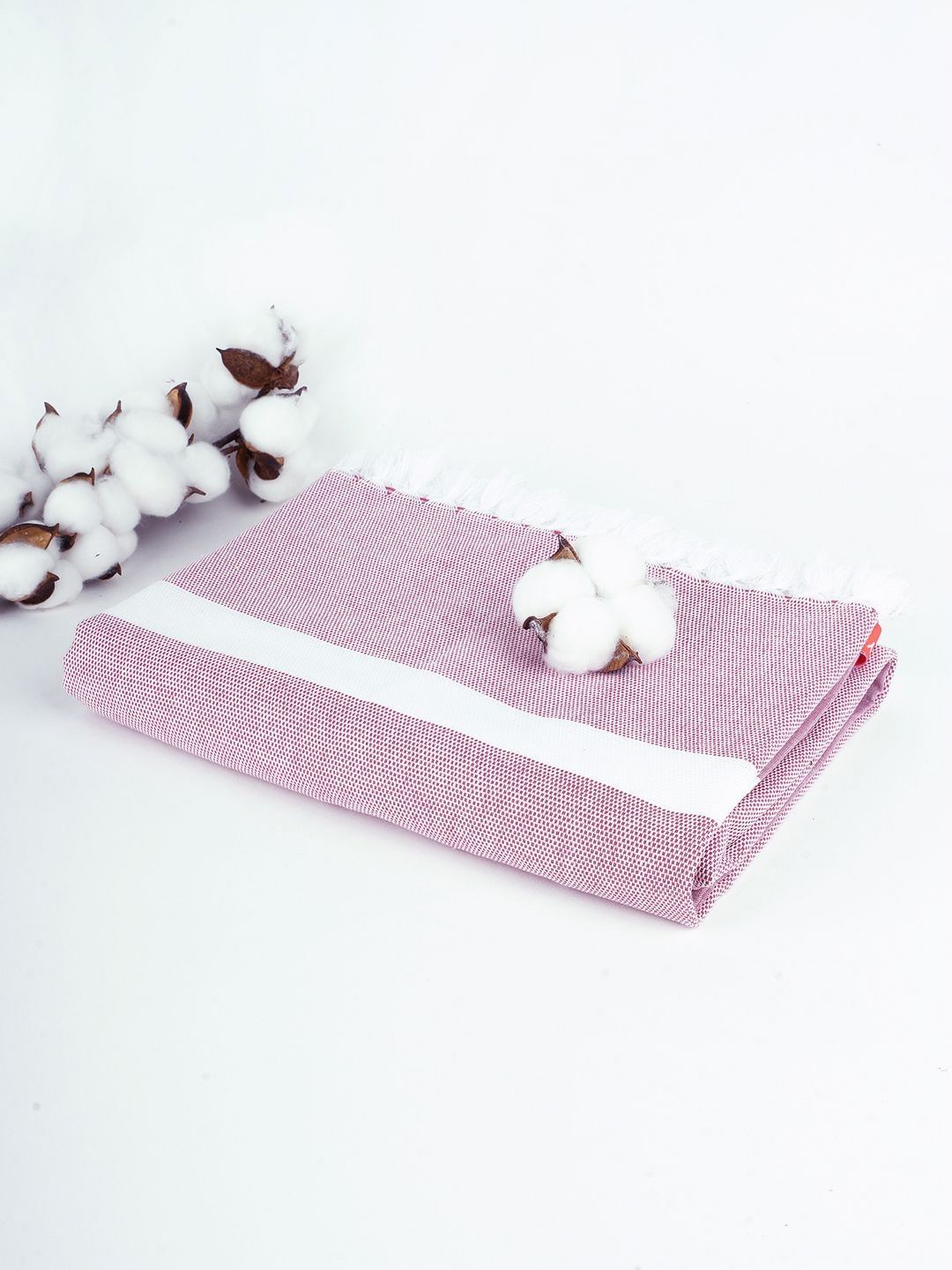 Thirsty Towel Pink & White Printed Pure Cotton 225 GSM Cambric Bath Towel-picture-45