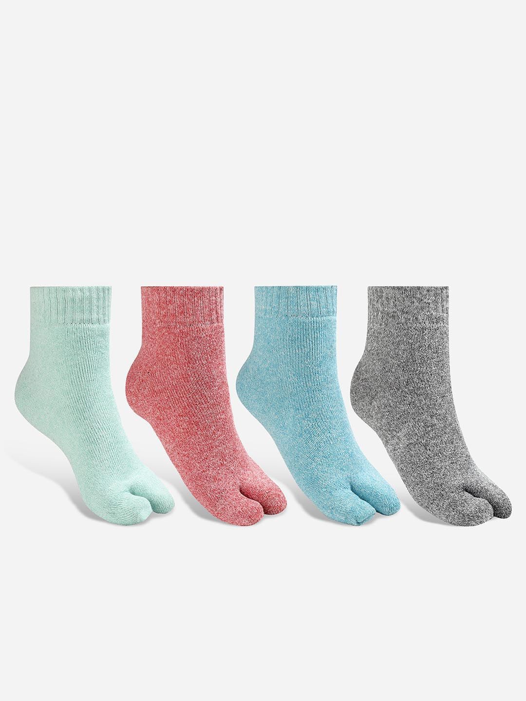 Texlon Women Pack Of 4 Ankle-Length Socks-picture-33