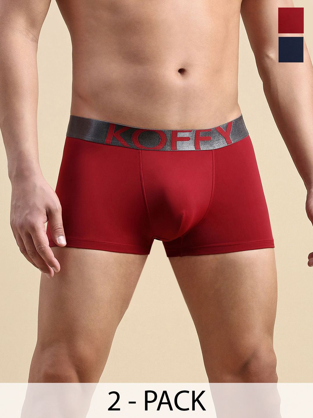 mast & harbour x koffy KOFFY Pack of 2 Cotton Trunks KOFFY_KI52_MRN_NB_2PC-picture-14