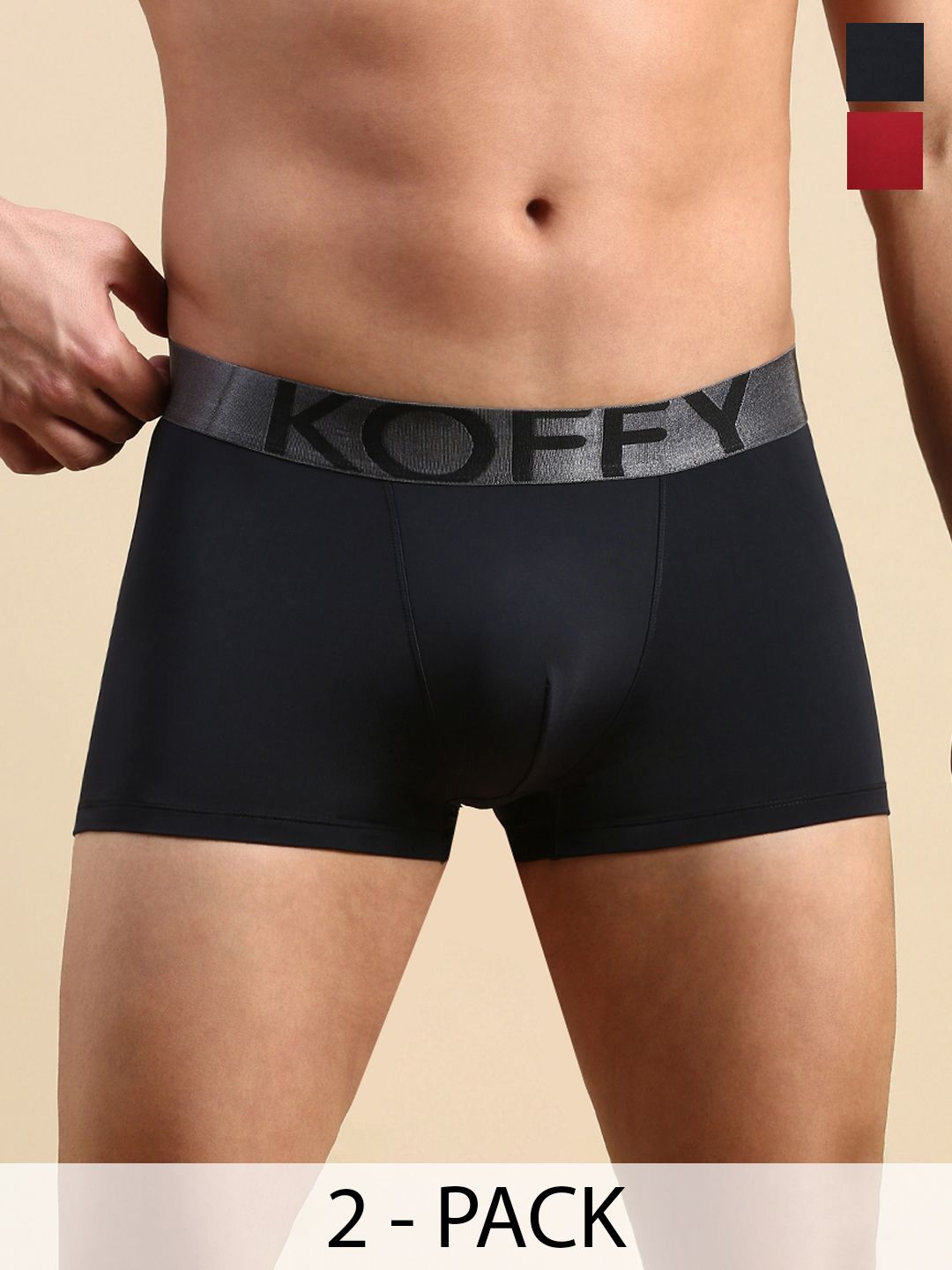 mast & harbour x koffy KOFFY Pack of 2 Cotton Trunks KOFFY_KI52_BLK_MRN_2PC-picture-45